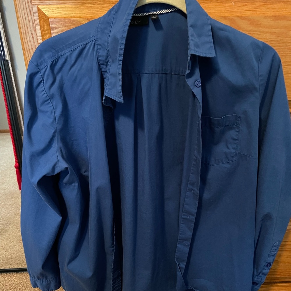 Bright blue button up, womens, small